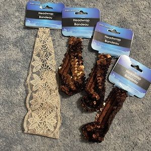 Basic editions lace sequin headband lot